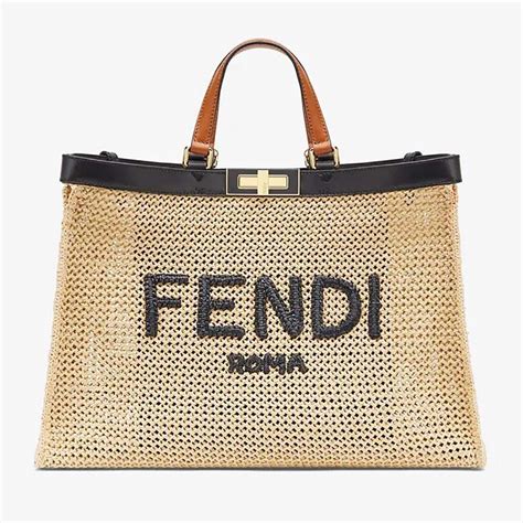 fendi raffia trimmed bag|raffia tote bags for women.